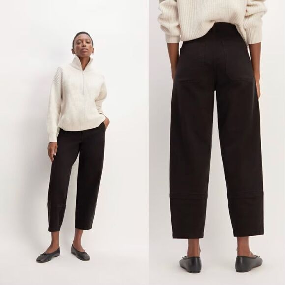 NWT EVERLANE The Utility Barrel Pant in black - Picture 1 of 13